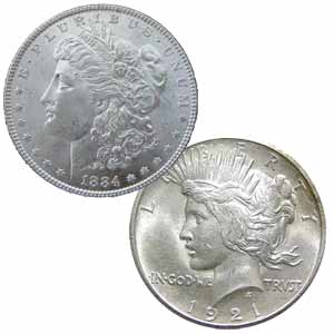 Morgan and Peace Dollars